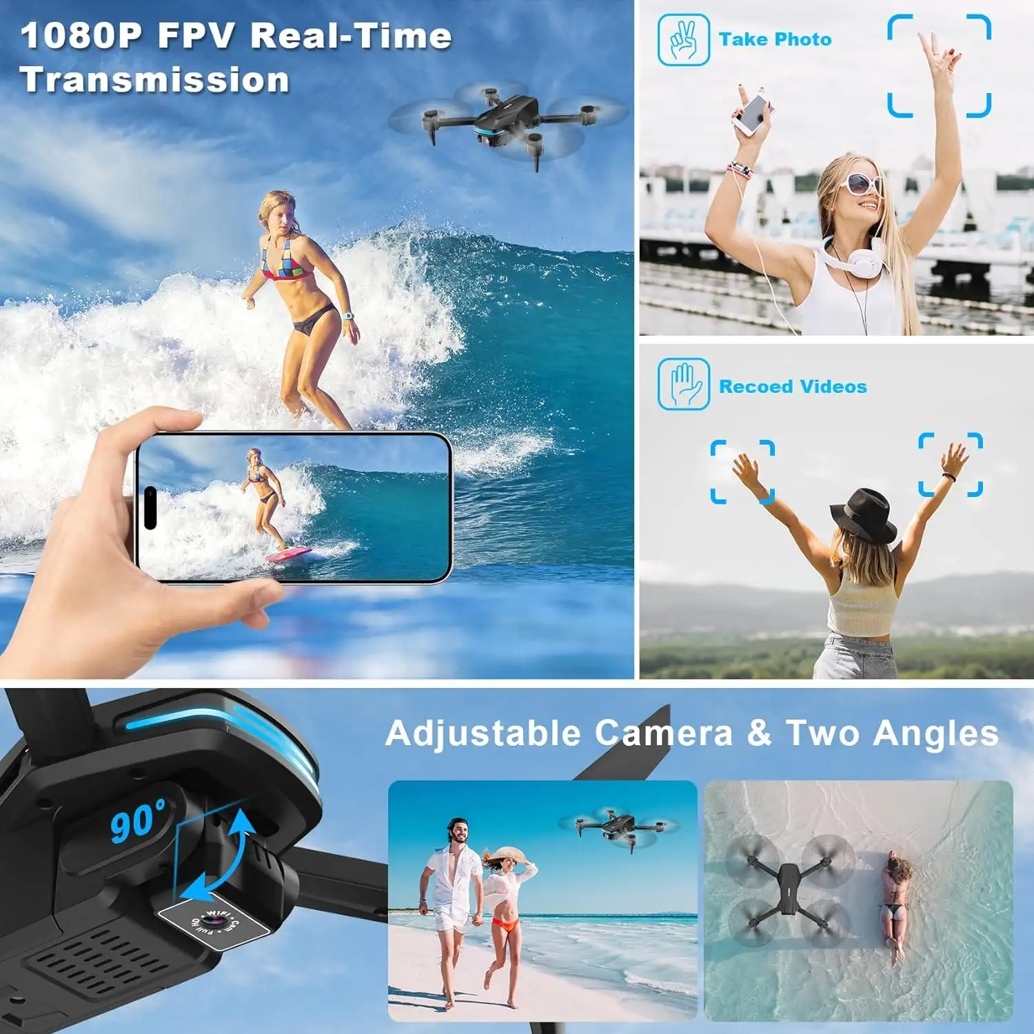 Velcase Drone with Camera 1080P HD FPV Foldable Drone - 817nipv25dl._ac_sl1500_